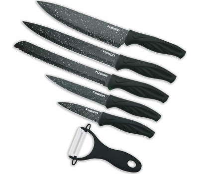 Набор кухонных ножей FUSION SKP6001, black