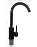 Смесители САНАКС 13091 Смеситель для кухни, шаровый, С - образный излив, цвет ЧЕРНЫЙ КАМЕНЬ