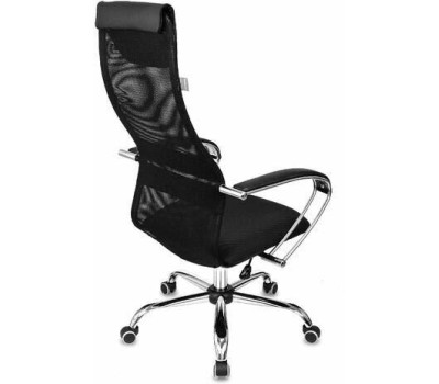 Кресло компьютерное БЮРОКРАТ Кресло руководителя CH-607SL черный TW-01 Neo Black сетка/ткань с подголов. крестов. металл хром