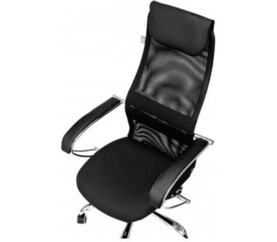 Кресло компьютерное БЮРОКРАТ Кресло руководителя CH-607SL черный TW-01 Neo Black сетка/ткань с подголов. крестов. металл хром