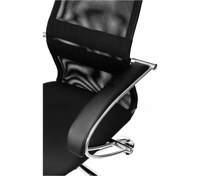 Кресло компьютерное БЮРОКРАТ Кресло руководителя CH-607SL черный TW-01 Neo Black сетка/ткань с подголов. крестов. металл хром