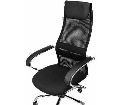 Кресло компьютерное БЮРОКРАТ Кресло руководителя CH-607SL черный TW-01 Neo Black сетка/ткань с подголов. крестов. металл хром