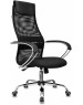 Кресло компьютерное БЮРОКРАТ Кресло руководителя CH-607SL черный TW-01 Neo Black сетка/ткань с подголов. крестов. металл хром