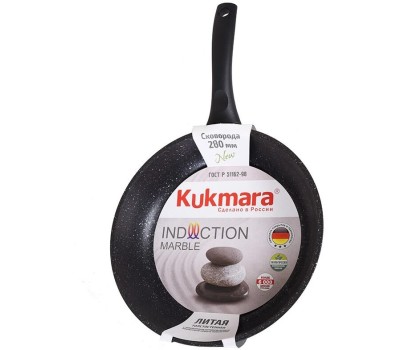 Сковорода KUKMARA Смти280а а/пр литая 28см Темный мрамор индукция