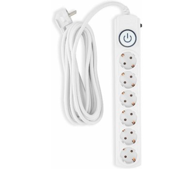 Сетевой фильтр IPPON Сетевой фильтр BK-6-EU-5-16-W, 5м, белый