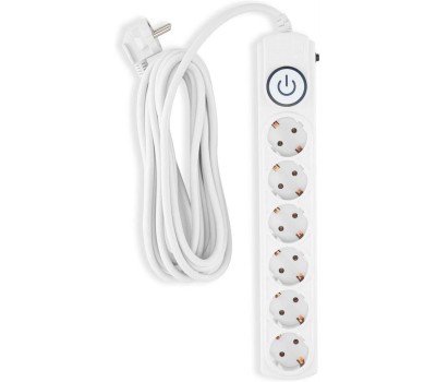 Сетевой фильтр IPPON Сетевой фильтр BK-6-EU-5-16-W, 5м, белый