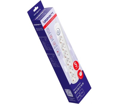 Сетевой фильтр IPPON Сетевой фильтр BK-6-EU-5-16-W, 5м, белый