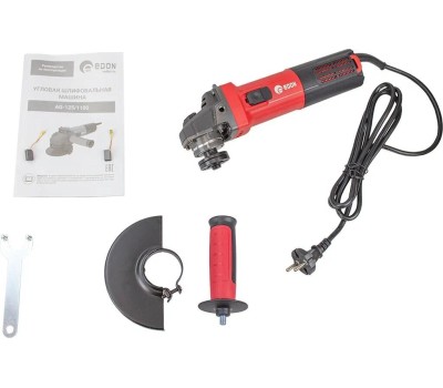 Машина шлифовальная угловая EDON AG-125/1100 черный/красный 28424 1100Вт, 125мм