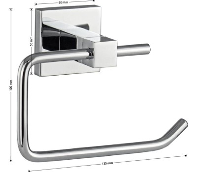 Аксессуары для ванной комнаты GFMARK 84002 Держатель туалетной бумаги без экрана, на квадратном основании, цвет ХРОМ