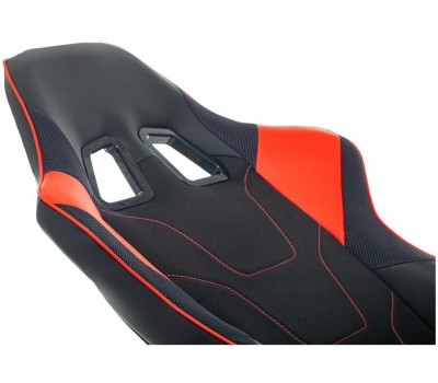 Кресло компьютерное игровое ZOMBIE Кресло игровое Thunder 1, ткань/экокожа, до 120кг, регулируемые 2D подлокотники, красный