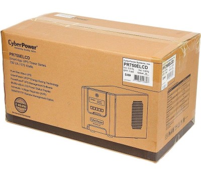 ИБП CYBERPOWER ИБП PR750ELCD {Line-Interactive, Tower, 750VA/675W USB/RS-232/EPO/SNMPslot (6 С13) 12В/7 Ач х 2}