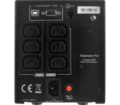 ИБП CYBERPOWER ИБП PR750ELCD {Line-Interactive, Tower, 750VA/675W USB/RS-232/EPO/SNMPslot (6 С13) 12В/7 Ач х 2}