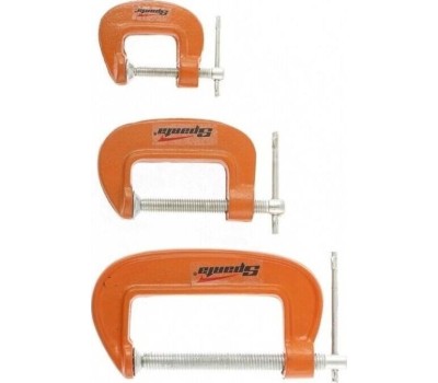 Струбцина SPARTA Набор: струбцины G-образные, 3 шт, 25-50-75 мм 206755