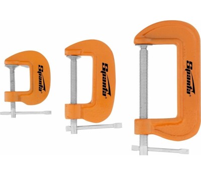 Струбцина SPARTA Набор: струбцины G-образные, 3 шт, 25-50-75 мм 206755