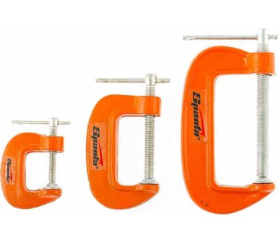 Струбцина SPARTA Набор: струбцины G-образные, 3 шт, 25-50-75 мм 206755