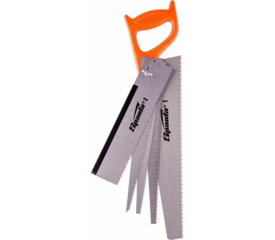 Ножовка SPARTA Ножовка по дереву, 350 мм, 5 сменных полотен, пластиковая рукоятка 231255