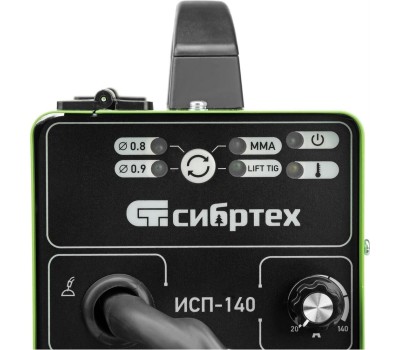 Сварочный аппарат СИБРТЕХ Аппарат инвертор. полуавтомат. сварки ИСП-140, 140 А, ПВ 60% 94321