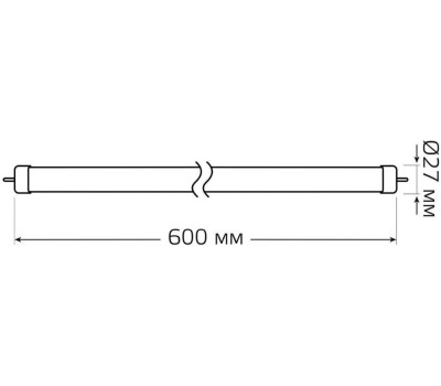 GAUSS Лампа LED G13, трубка, 12Вт, 93022, одна шт