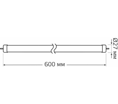 GAUSS Лампа LED G13, трубка, 12Вт, 93022, одна шт