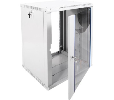 Электроника / Телекоммуникационные шкафы ЦМО Шкаф коммутационный ШРН-Эконом ШРН-Э-15.500-9005 настенный, стеклянная передняя дверь, 15U, 600x742x520 мм