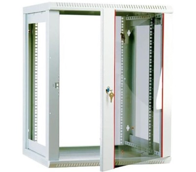 Электроника / Телекоммуникационные шкафы ЦМО Шкаф коммутационный ШРН-Эконом ШРН-Э-15.500-9005 настенный, стеклянная передняя дверь, 15U, 600x742x520 мм