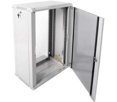 Электроника / Телекоммуникационные шкафы ЦМО Шкаф коммутационный ШРН-ЭКОНОМ ШРН-Э-18.350 настенный, стеклянная передняя дверь, 18U, 600x878x350 мм
