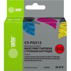 Картридж CACTUS CS-PG512 черный (14 мл) - для CANON/ PIXMA IP2700/MP240/MP250/MP260/MP270/MP272/MP280/MP480/MP4