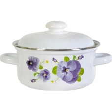 Кастрюля ЛЫСЬВА 1512АП2/4 Анютины глазки, эмал. 3,0л