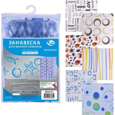 Занавеска д/ванной MULTIDOM Занавес д/ван. винил 180x180 см BD34-53