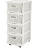 Комод KEEPLEX KL379622048 Комод Ajur с корзинами на колесиках четырехсекционный компакт 37х30х69см белое облако