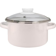 Кастрюля ЭМАЛЬ 33-1610С бисквит цил 2,0л стекл/кр мет/об