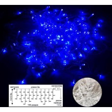Светодиодная гирлянда ECOLA N5YB03ELC LED гирлянда 220V IP44 Бахрома наращиваемая (базовая секция) 3x(0.2-0.5)м 150Led Синий Blue, 8 режимов, прозр.провод с вилкой синий
