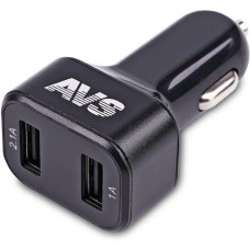 Автомобильное зарядное устройство AVS UC-523 USB 2 порта (3А,черный) с вольтметром