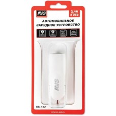 Автомобильное зарядное устройство AVS Автомобильное ЗУ UC-443, 1 USB + кабель Type-C , 2.4 А, 12 Вт (A78701S)