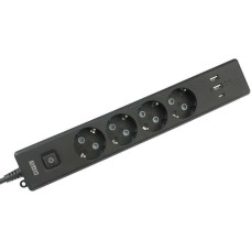 POWERCUBE Сетевой удлинитель PC-7B-2M, 1.9м, черный