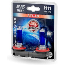 Лампа галогенная AVS Галогенная лампа ATLAS/5000К/ H11.12V.55W.блистер 2шт
