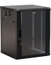 HYPERLINE Шкаф коммутационный (TWB-1866-GP-RAL9004) настенный 18U 600x600мм пер.дв.стекл 2 бок.пан. 60кг черный 908мм IP20 сталь