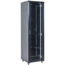 REXANT Шкаф коммутационный 04-2766-212 напольный, стеклянная передняя дверь, 27U, 600x1387x600 мм
