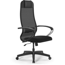 МЕТТА Кресло ErgoLife Set 11, сетка, до 120кг, топ-ган, фиксированные подлокотники, черный