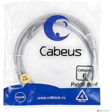 Cabeus PC-UTP-RJ45-Cat.6-3m Патч-корд U/UTP, категория 6, 2xRJ45/8p8c, неэкранированный, серый, PVC, 3м