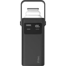 TTEC Внешний аккумулятор ReCharger Extreme LCD 20.000mAh PD Powerbank 20W со встроенными кабелями USB-C/Lightning и ручкой для переноса. Цвет: черный