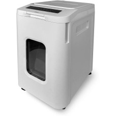 HELEOS Шредер АП55-5 белый с автоподачей (секр.P-5) фрагменты 13лист. 55лтр. скрепки скобы пл.карты CD