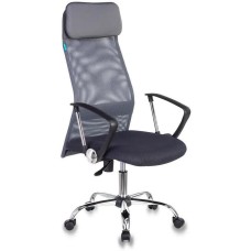 БЮРОКРАТ Кресло руководителя KB-6N темно-серый TW-04 TW-12 сетка/ткань с подголов. крестов. металл хром