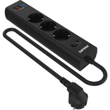 PHILIPS Сетевой фильтр CHP4336BA/51 2м (3 розетки) черный (коробка)