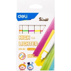 DELI Набор текстовыделителей EU13-6C Little Sinnger скошенный пиш. наконечник 1-4мм 6цв. коробка с европодвесом (6шт.)