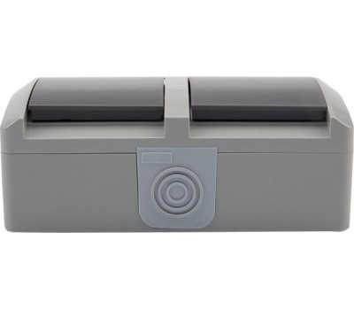 KRANZ (KR-78-0614) БЛОК ГОРИЗОНТАЛЬНЫЙ 2РОЗЕТКИ (КЕРАМИКА) INDUSTRIAL IP54 С ЗАЗЕМЛЕНИЕМ, О/У, СЕРЫЙ