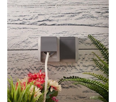 KRANZ (KR-78-0614) БЛОК ГОРИЗОНТАЛЬНЫЙ 2РОЗЕТКИ (КЕРАМИКА) INDUSTRIAL IP54 С ЗАЗЕМЛЕНИЕМ, О/У, СЕРЫЙ