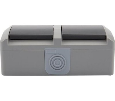 KRANZ (KR-78-0614) БЛОК ГОРИЗОНТАЛЬНЫЙ 2РОЗЕТКИ (КЕРАМИКА) INDUSTRIAL IP54 С ЗАЗЕМЛЕНИЕМ, О/У, СЕРЫЙ