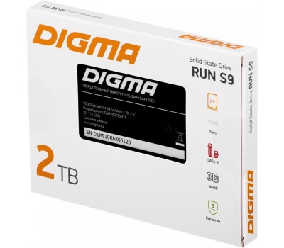 SSD накопитель DIGMA SSD SATA III 2Tb DGSR2002TS93T Run S9 2.5