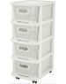 Комод KEEPLEX KL379622048 Комод Ajur с корзинами на колесиках четырехсекционный компакт 37х30х69см белое облако
